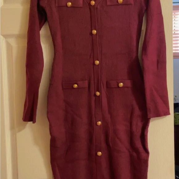 Rich Brown Knit Sweater and Rich Burgundy Knit Sweater Dresses - $20 each. - Picture 12 of 12